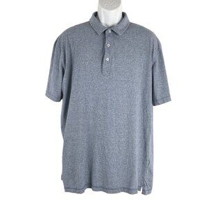 Linksoul Polo‎ Shirt Short Sleeve Blue Striped Luxury Cotton Casual Men's XL